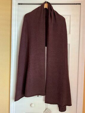 NWT Garnet Hill Cashmere Wrap Shawl OS Womens in Maroon Soft